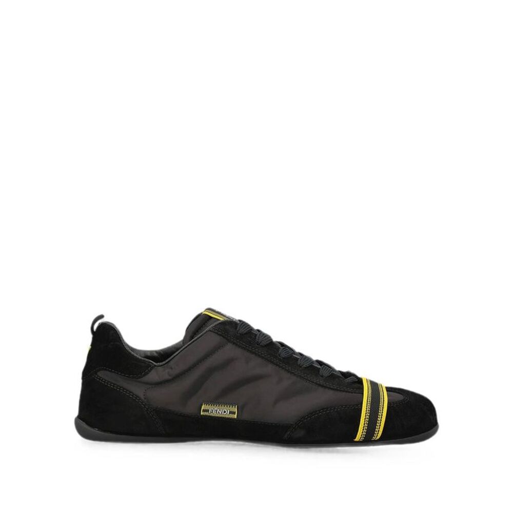 Fendi Men Fendi Wrap Low-Top Sneakers In Suede And Fabric
